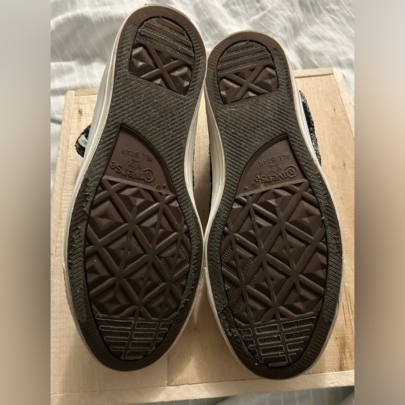 Womens Converse CTAS Hi Black Silver Bling Shoes 570985F Size 10 - Picture 8 of 8